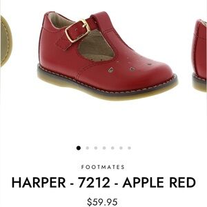 Footmates toddler girls little red T bar Mary Jane’s